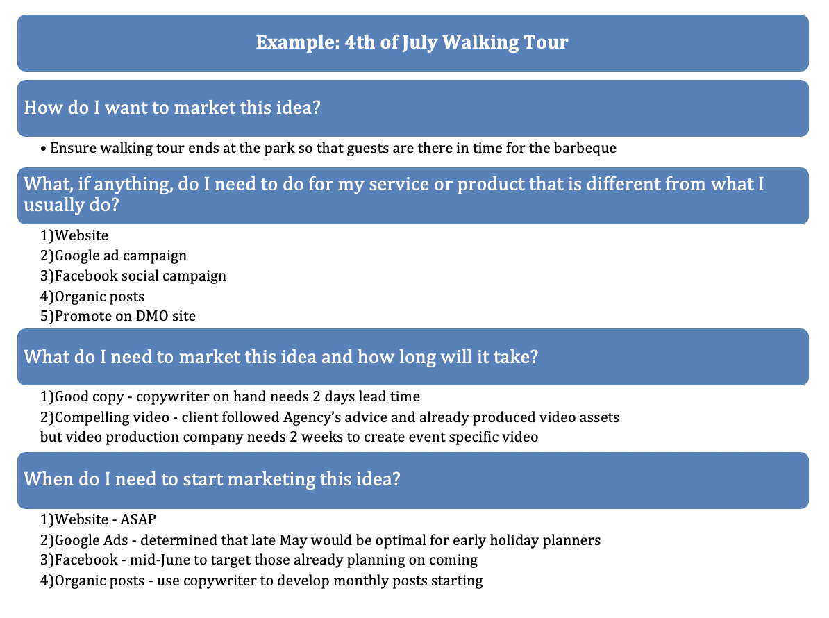 Example: Marketing Calendar